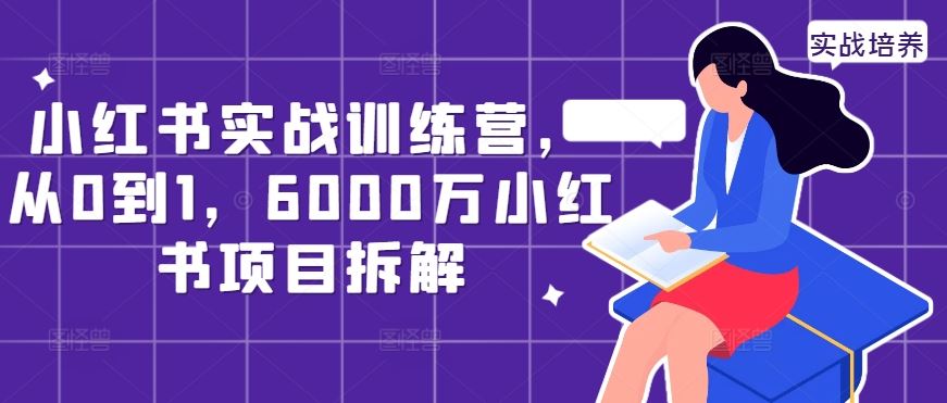 小红书实战训练营：从0到1打造6000万项目-无双副业