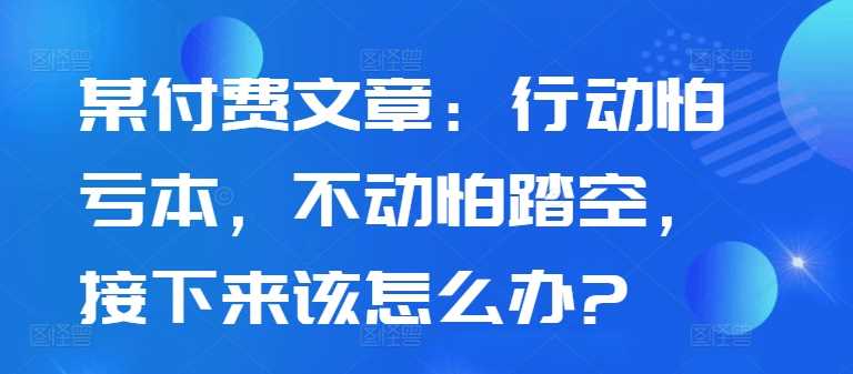 面对投资两难：行动与观望的智慧抉择-无双副业