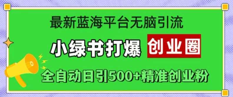 小绿书全自动引流技巧，日引500+精准创业粉-无双副业