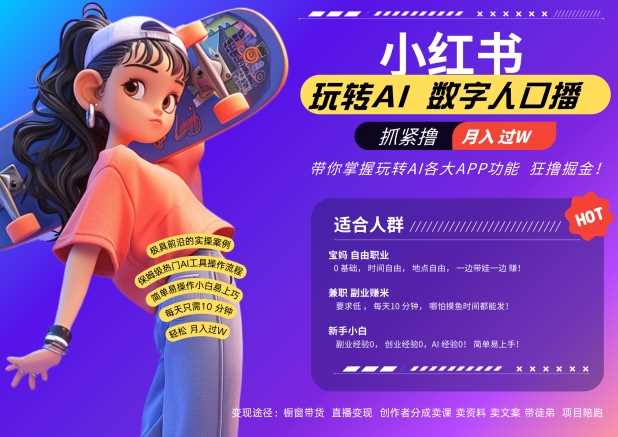 数字人AI技术助力小红书起号，轻松月入过万-无双副业