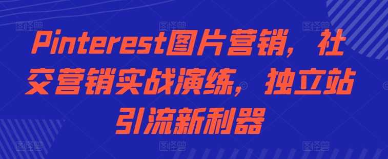 Pinterest图片营销实战：独立站引流新策略-无双副业