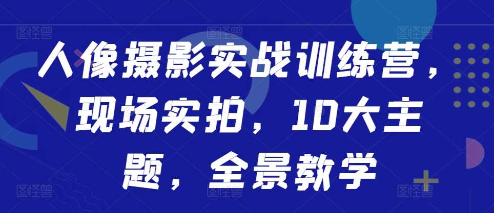 人像摄影实战训练营：10大主题全景教学与现场实拍-无双副业