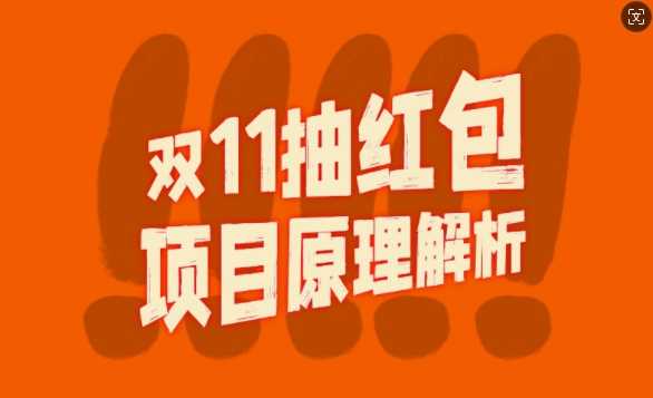 双11抽红包视频裂变项目完整制作攻略与暴利打法-无双副业