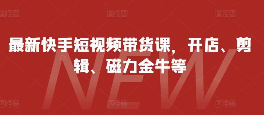 快手短视频带货全攻略：开店剪辑与磁力金牛实战-无双副业