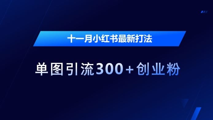 小红书单图引流300+创业粉最新方法揭秘-无双副业