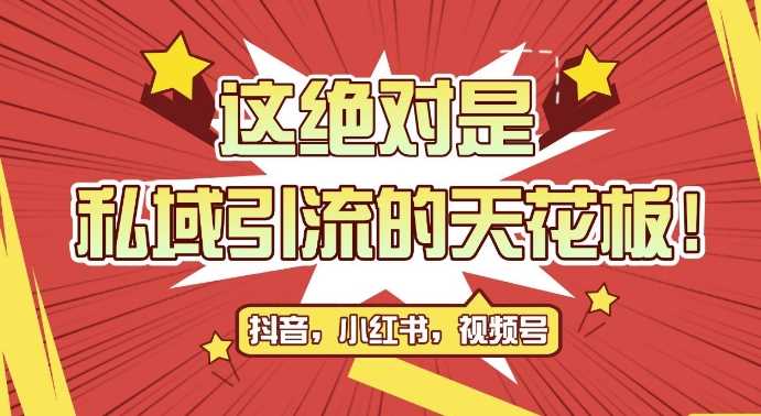 全平台公域引流私域玩法，轻松获客500+，附引流脚本-无双副业