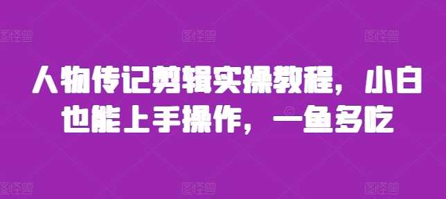 人物传记视频剪辑教程，新手快速上手技巧-无双副业