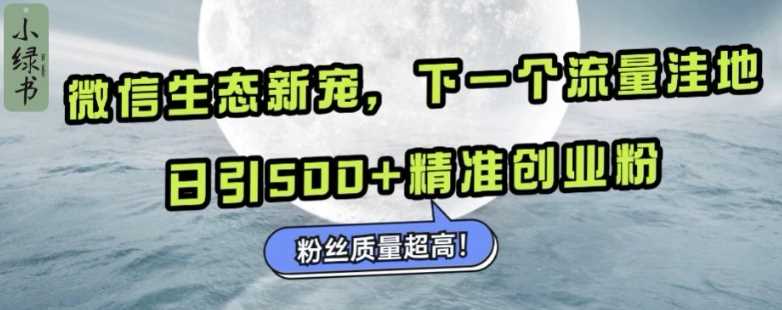 微信小绿书：日引500+精准创业粉的流量新宠-无双副业