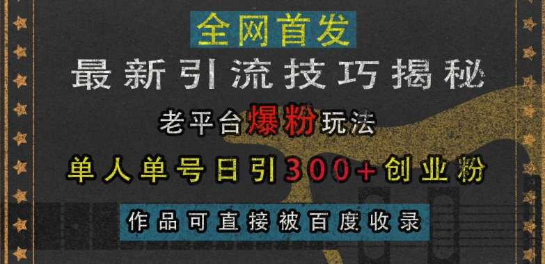 微博引流技巧揭秘，单人单号日引300+创业粉，百度收录-无双副业