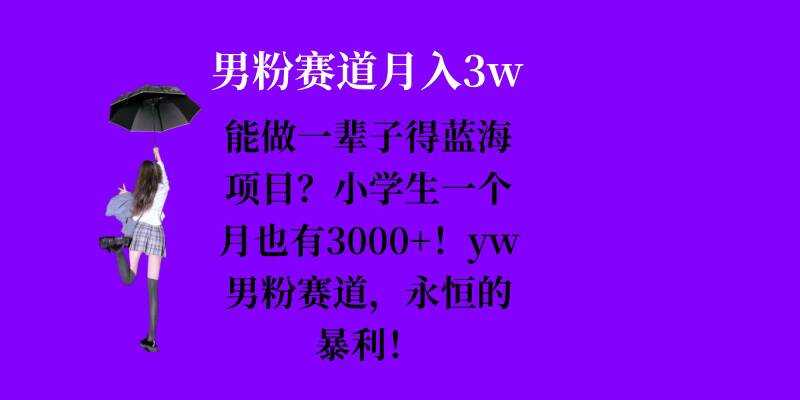 男粉赛道：永恒的暴利蓝海项目，月入3000+不是梦-无双副业