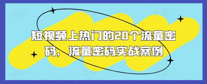短视频上热门的20个流量密码与实战案例解析-无双副业