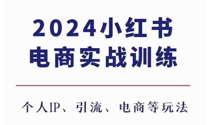 小红书电商3.0实战训练：个人IP打造与电商运营全攻略-无双副业