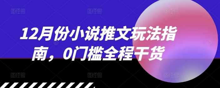 12月小说推文实战指南，轻松入门实现收益-无双副业
