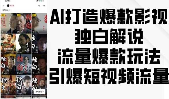 AI助力影视独白解说，打造短视频流量爆款-无双副业