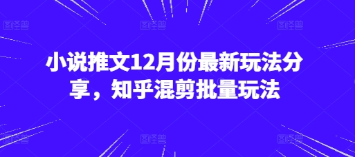 12月小说推文知乎混剪批量玩法全解析-无双副业