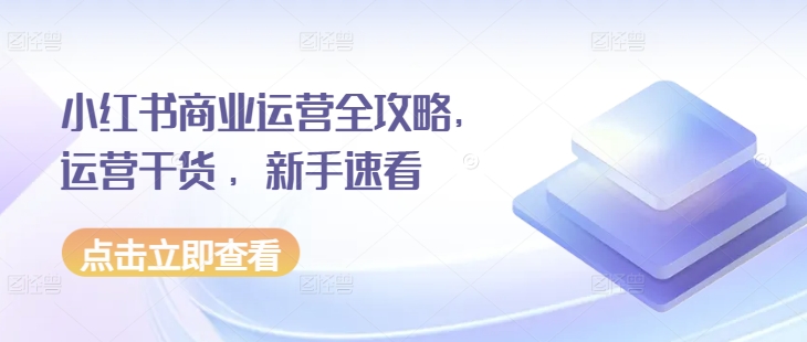 小红书商业运营全攻略：从IP打造到精准引流-无双副业