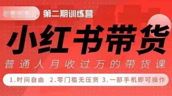 小红书带货42天训练营，提升副业收入的实用指南-无双副业