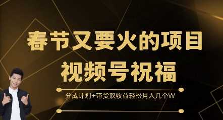 视频号春节祝福项目：分成计划与带货双收益策略-无双副业