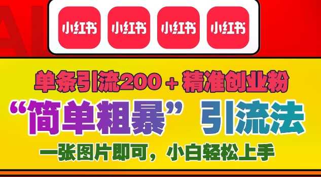 小红书高效引流技巧，单条笔记吸引200+精准创业粉-无双副业