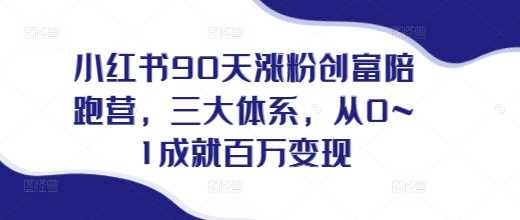 小红书90天涨粉变现全攻略，从0到1成就百万财富-无双副业