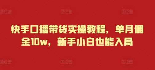 快手口播带货实操教程，新手小白也能月入10w-无双副业