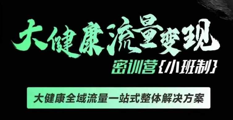 大健康全域流量变现解决方案与实战课程-无双副业