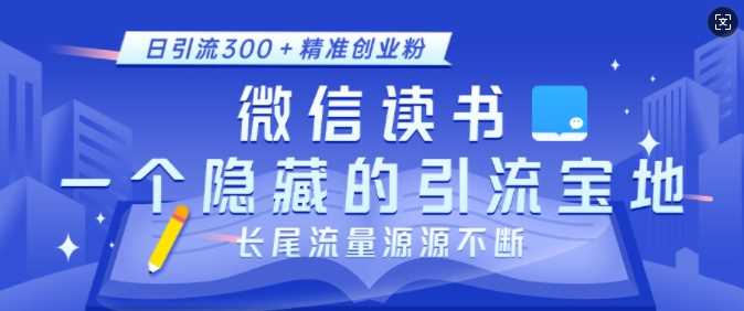 微信读书：隐藏的精准引流宝地，日引300+创业粉-无双副业