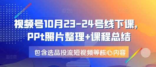 视频号线下课核心内容：选品投流与短视频策略-无双副业