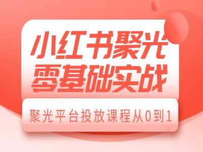 小红书聚光平台广告投放从入门到精通-无双副业