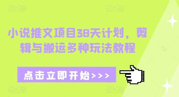 小说推文项目38天计划：剪辑与搬运全攻略-无双副业