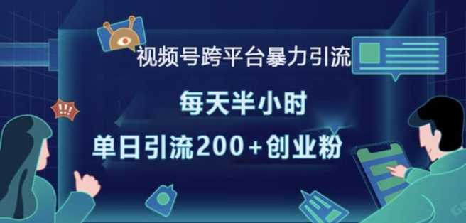 视频号跨平台引流技巧，日引200+精准创业粉-无双副业