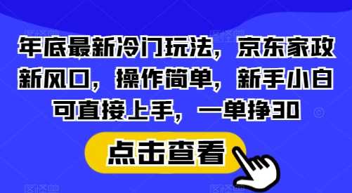 京东家政新风口：简单操作赚差价，新手也能快速上手-无双副业
