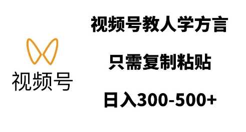 视频号方言教学：复制粘贴轻松日入多张-无双副业