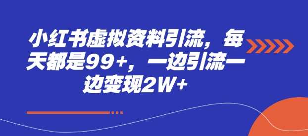 小红书虚拟资料引流变现，轻松实现日增99+精准客户-无双副业