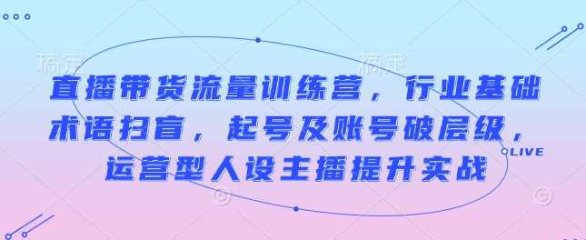 直播带货全流程实战训练，从基础到进阶提升技巧-无双副业