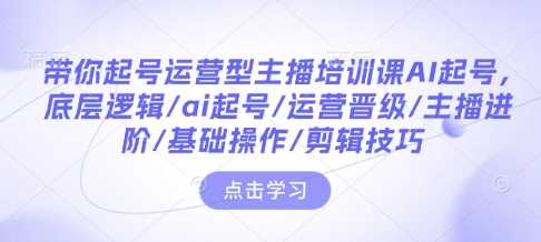 AI起号运营型主播培训课：底层逻辑与进阶技巧-无双副业