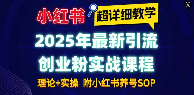 小红书引流创业粉实战课程，小白轻松上手月入1W+-无双副业