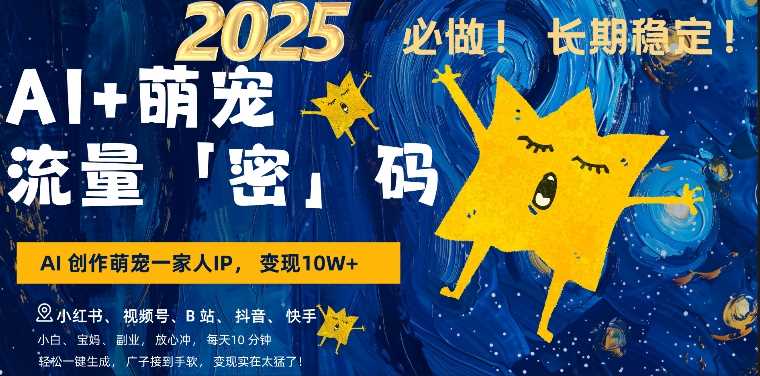 AI与萌娃结合，三步轻松变现，爆款率高达80%-无双副业