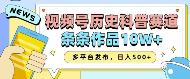 视频号历史科普AI创作，多平台发布实现收益翻倍-无双副业