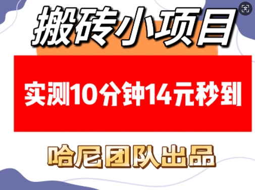 10分钟赚14元的稳定搬砖小项目，每日轻松收入-无双副业