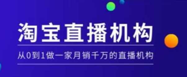 淘宝直播运营实操课：打造月销千万的直播机构-无双副业