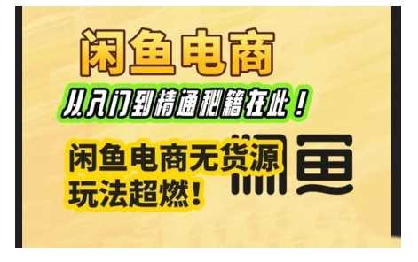 闲鱼电商从入门到精通，无货源玩法全攻略-无双副业