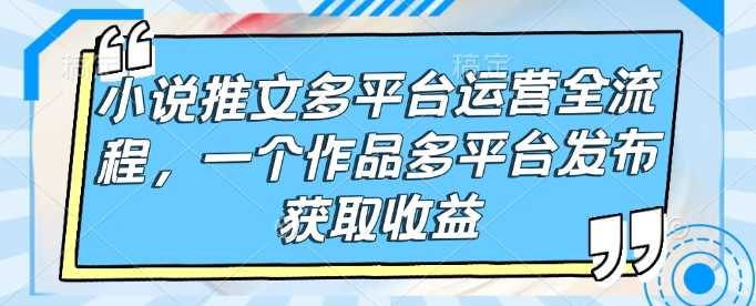多平台小说推文运营全流程与收益获取策略-无双副业