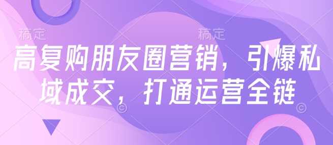 朋友圈营销策略提升私域成交与运营效率-无双副业