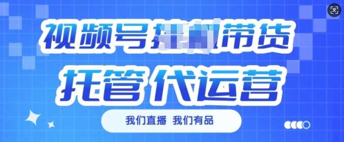 视频号直播带货托管代运营，轻松月入3000+-无双副业