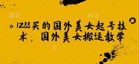 国外美女起号技术与搬运教学，提升自媒体流量-无双副业