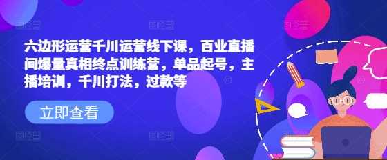 千川运营线下课揭秘百业直播间爆量技巧与主播培训-无双副业