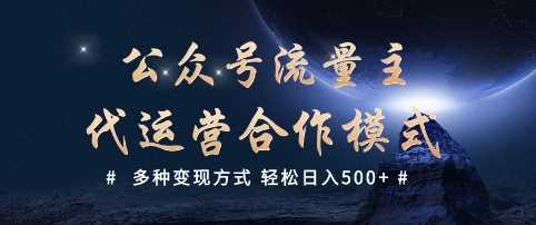 公众号流量主代运营 多种变现方式轻松日入5张-无双副业