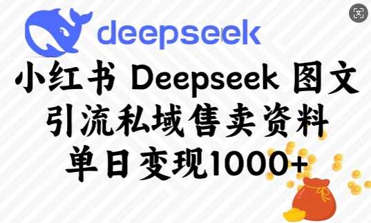 小红书Deepseek图文引流私域变现技巧-无双副业