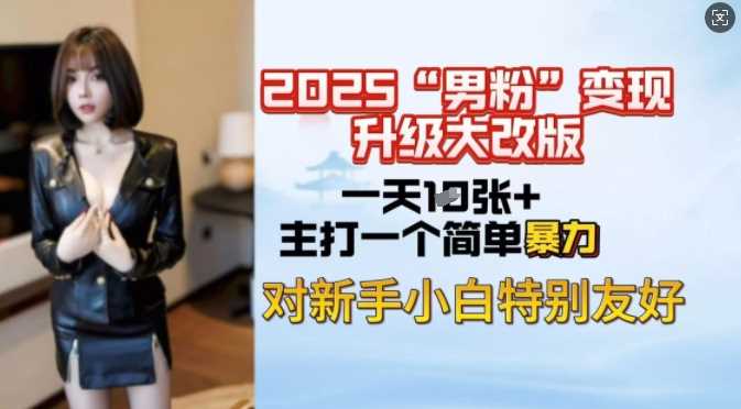 2025男粉变现玩法升级，日入上千轻松实现-无双副业